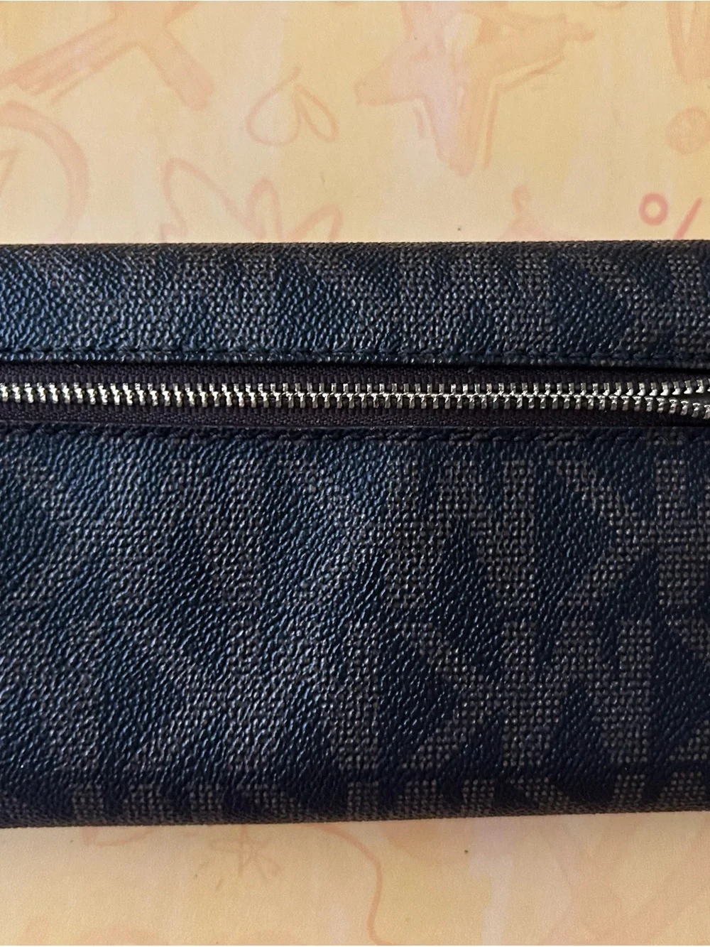 Michael Kors Black Signature Continental Wallet with Card Holder